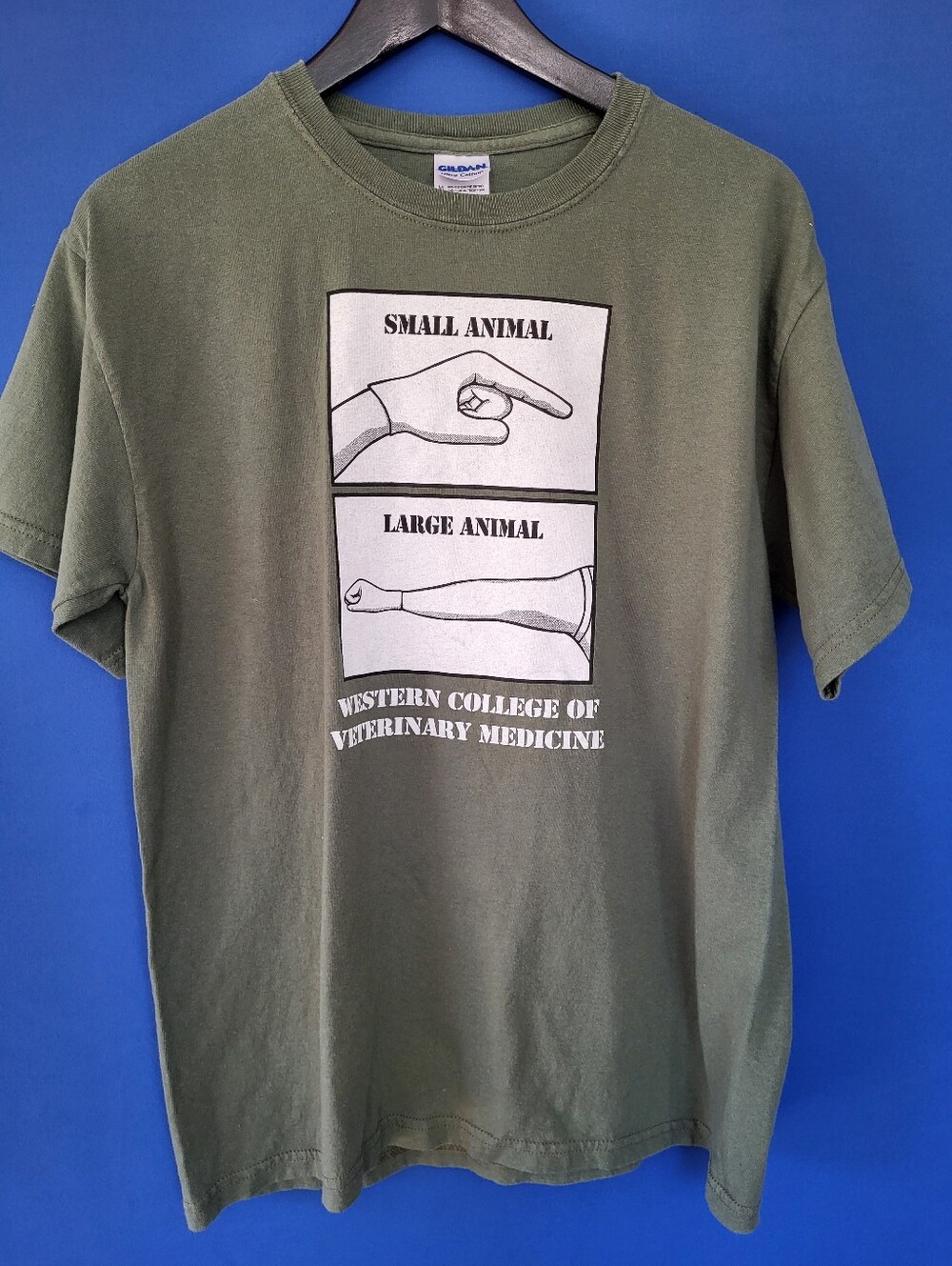 Veterinary Humor T-shirt Medium 20" Green Cotton Cattle Farmers